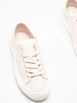 Calvin Klein - Vulc Flatform Low Canvas Mg - Ljusrosa platåsneakers i textil