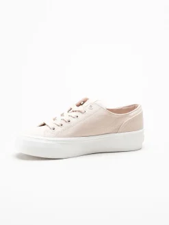 Calvin Klein - Vulc Flatform Low Canvas Mg - Ljusrosa platåsneakers i textil