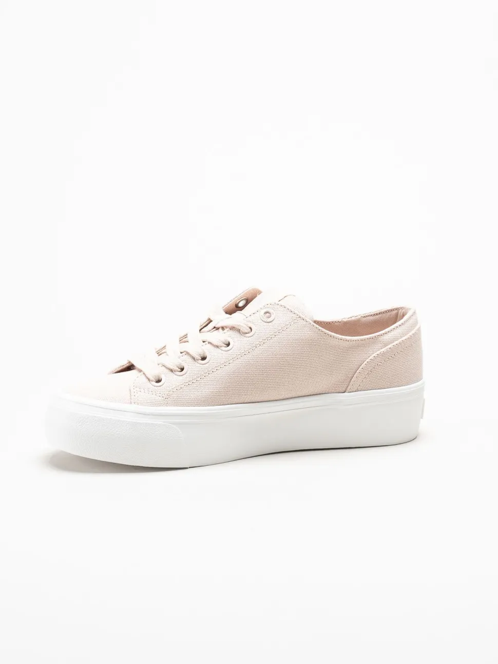 Calvin Klein - Vulc Flatform Low Canvas Mg - Ljusrosa platåsneakers i textil
