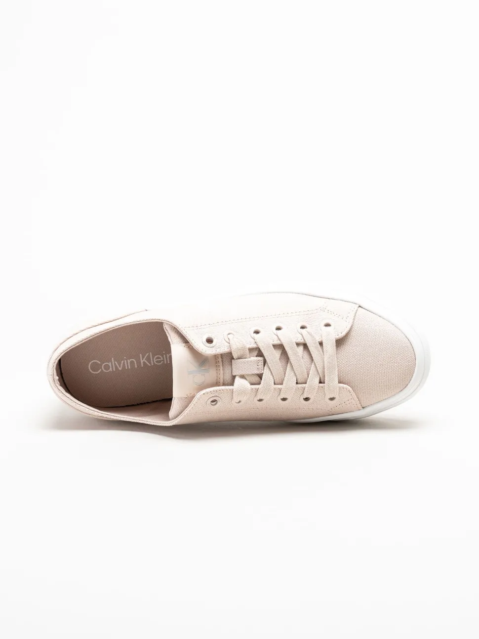 Calvin Klein - Vulc Flatform Low Canvas Mg - Ljusrosa platåsneakers i textil