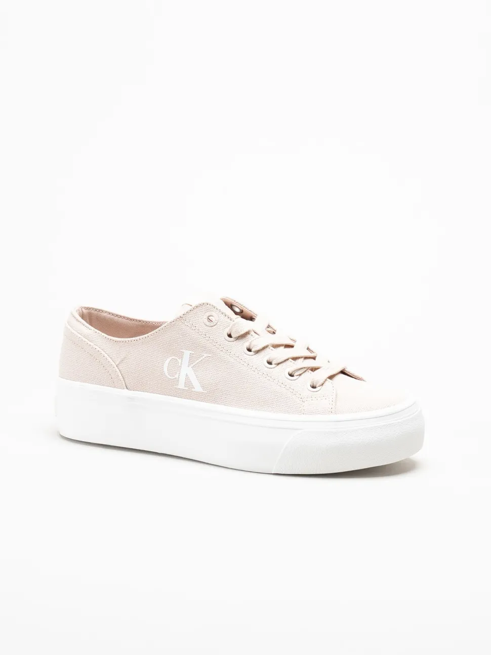 Calvin Klein - Vulc Flatform Low Canvas Mg - Ljusrosa platåsneakers i textil