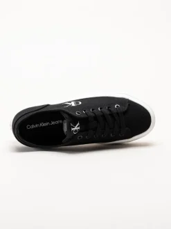 Calvin Klein - Vulc Platform Low CV Mg - Svarta platåsneakers i textil