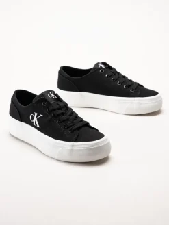 Calvin Klein - Vulc Platform Low CV Mg - Svarta platåsneakers i textil