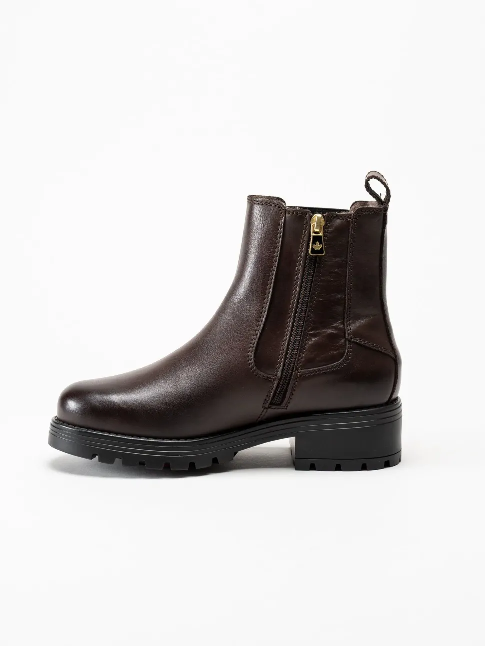 Canada Snow - Kimberly - Mörkbruna boots med fårskinn och broddar