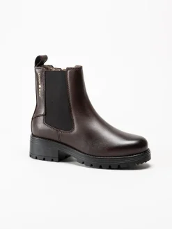 Canada Snow - Kimberly - Mörkbruna boots med fårskinn och broddar
