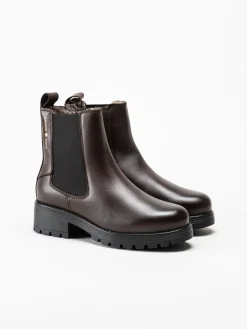 Canada Snow - Kimberly - Mörkbruna boots med fårskinn och broddar