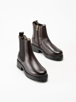 Canada Snow - Kimberly - Mörkbruna boots med fårskinn och broddar