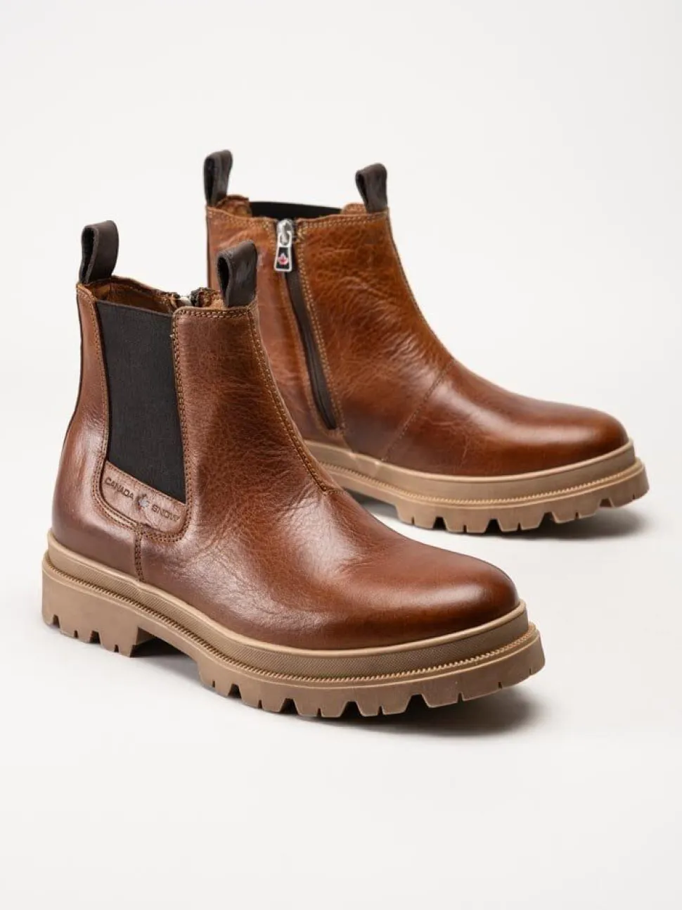 Canada Snow - Mount Hektor - Ljusbruna chelsea boots i skinn