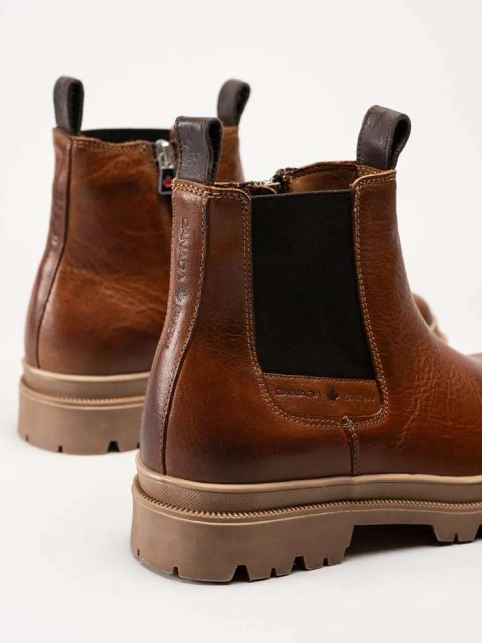 Canada Snow - Mount Hektor - Ljusbruna chelsea boots i skinn
