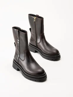 Canada Snow - Mount Joia Mid - Mörkbruna fodrade boots i skinn