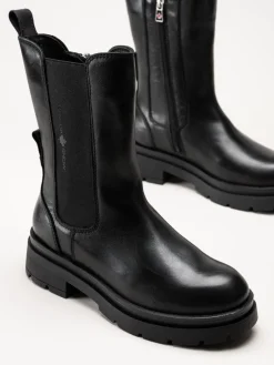 Canada Snow - Mount Joia - Svarta höga boots i skinn