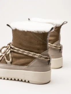 Canada Snow - Mount Marty - Beige boots i mocka med fårskinnsfoder