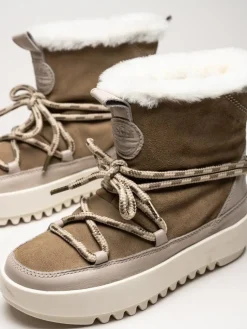 Canada Snow - Mount Marty - Beige boots i mocka med fårskinnsfoder
