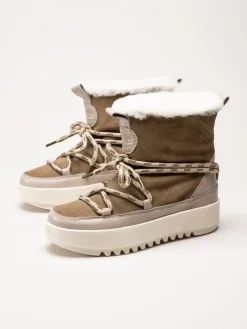 Canada Snow - Mount Marty - Beige boots i mocka med fårskinnsfoder