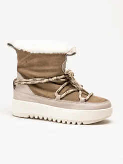 Canada Snow - Mount Marty - Beige boots i mocka med fårskinnsfoder