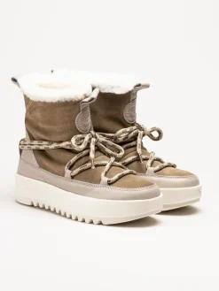 Canada Snow - Mount Marty - Beige boots i mocka med fårskinnsfoder