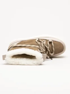 Canada Snow - Mount Marty - Beige boots i mocka med fårskinnsfoder