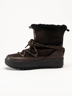 Canada Snow - Mount Marty - Bruna boots i mocka med fårskinnsfoder