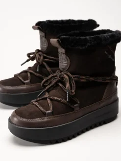 Canada Snow - Mount Marty - Bruna boots i mocka med fårskinnsfoder