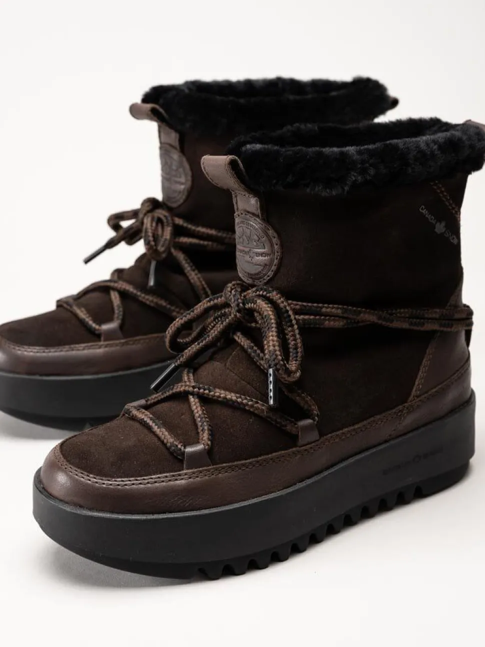Canada Snow - Mount Marty - Bruna boots i mocka med fårskinnsfoder