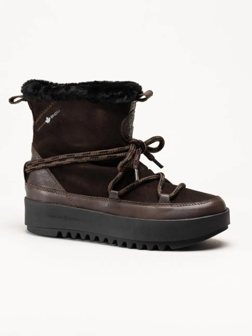 Canada Snow - Mount Marty - Bruna boots i mocka med fårskinnsfoder