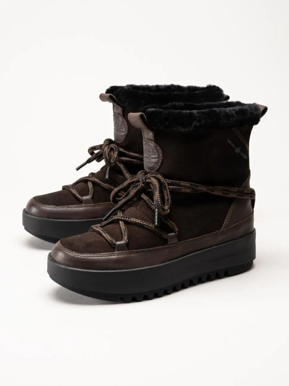 Canada Snow - Mount Marty - Bruna boots i mocka med fårskinnsfoder