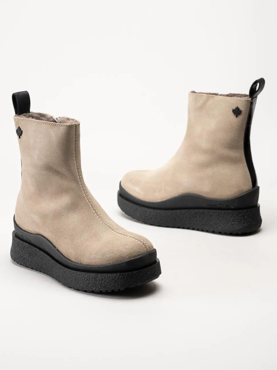 Canada Snow - Mount Meer - Beige fårskinnsfodrade kängor i mocka