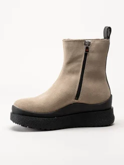 Canada Snow - Mount Meer - Beige fårskinnsfodrade kängor i mocka