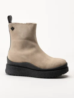 Canada Snow - Mount Meer - Beige fårskinnsfodrade kängor i mocka