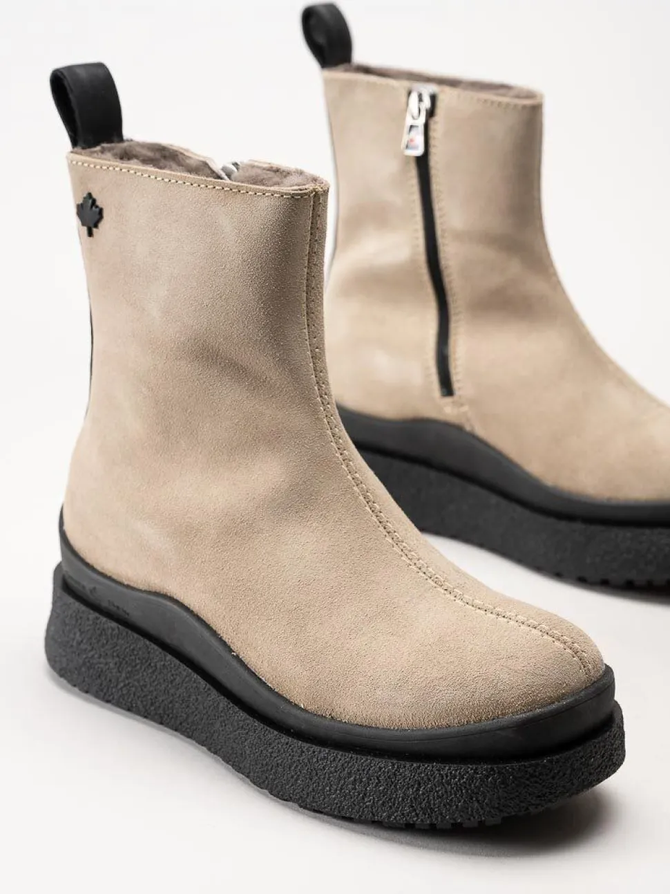 Canada Snow - Mount Meer - Beige fårskinnsfodrade kängor i mocka
