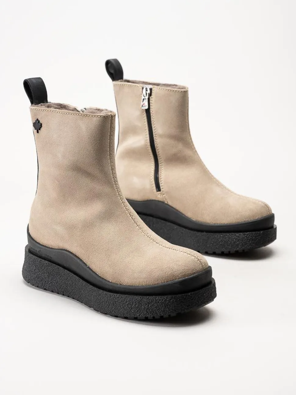 Canada Snow - Mount Meer - Beige fårskinnsfodrade kängor i mocka