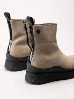 Canada Snow - Mount Meer - Beige fårskinnsfodrade kängor i mocka