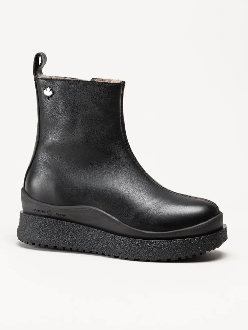 Canada Snow - Mount Meer - Svarta fårskinnsfodrade boots i skinn
