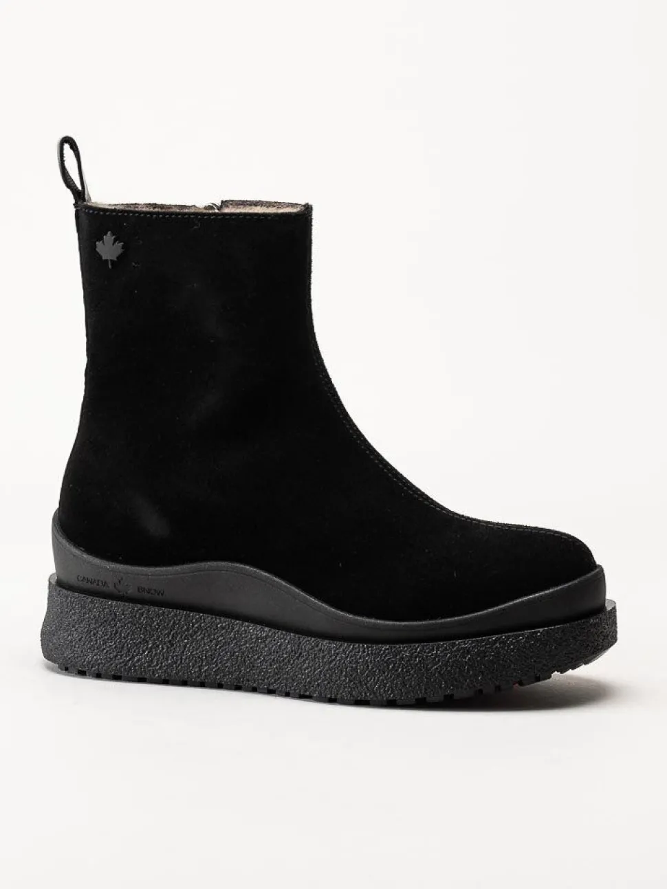 Canada Snow - Mount Meer - Svarta fårskinnsfodrade boots i mocka