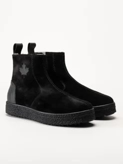 Canada Snow - Mount Verm Grip - Svarta fårskinnsfodrade boots i mocka