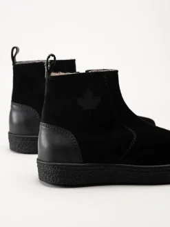 Canada Snow - Mount Verm Grip - Svarta fårskinnsfodrade boots i mocka