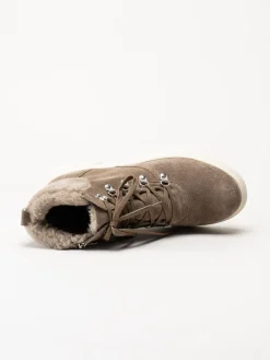 Caprice - Beige kängor i mocka