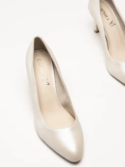 Caprice - Beige pumps i skinn