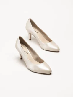 Caprice - Beige pumps i skinn