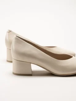 Caprice - Beige pumps i skinn