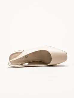 Caprice - Beige slingback pumps i skinn