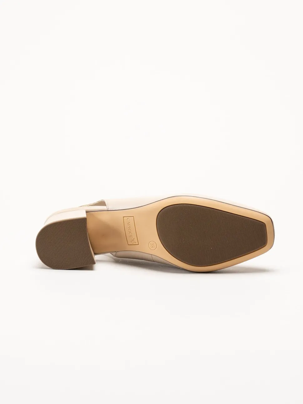Caprice - Beige slingback pumps i skinn
