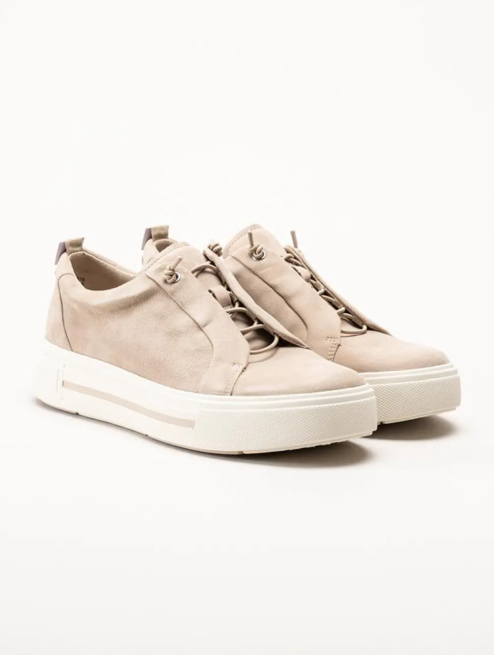Caprice - Beige sneakers i mocka