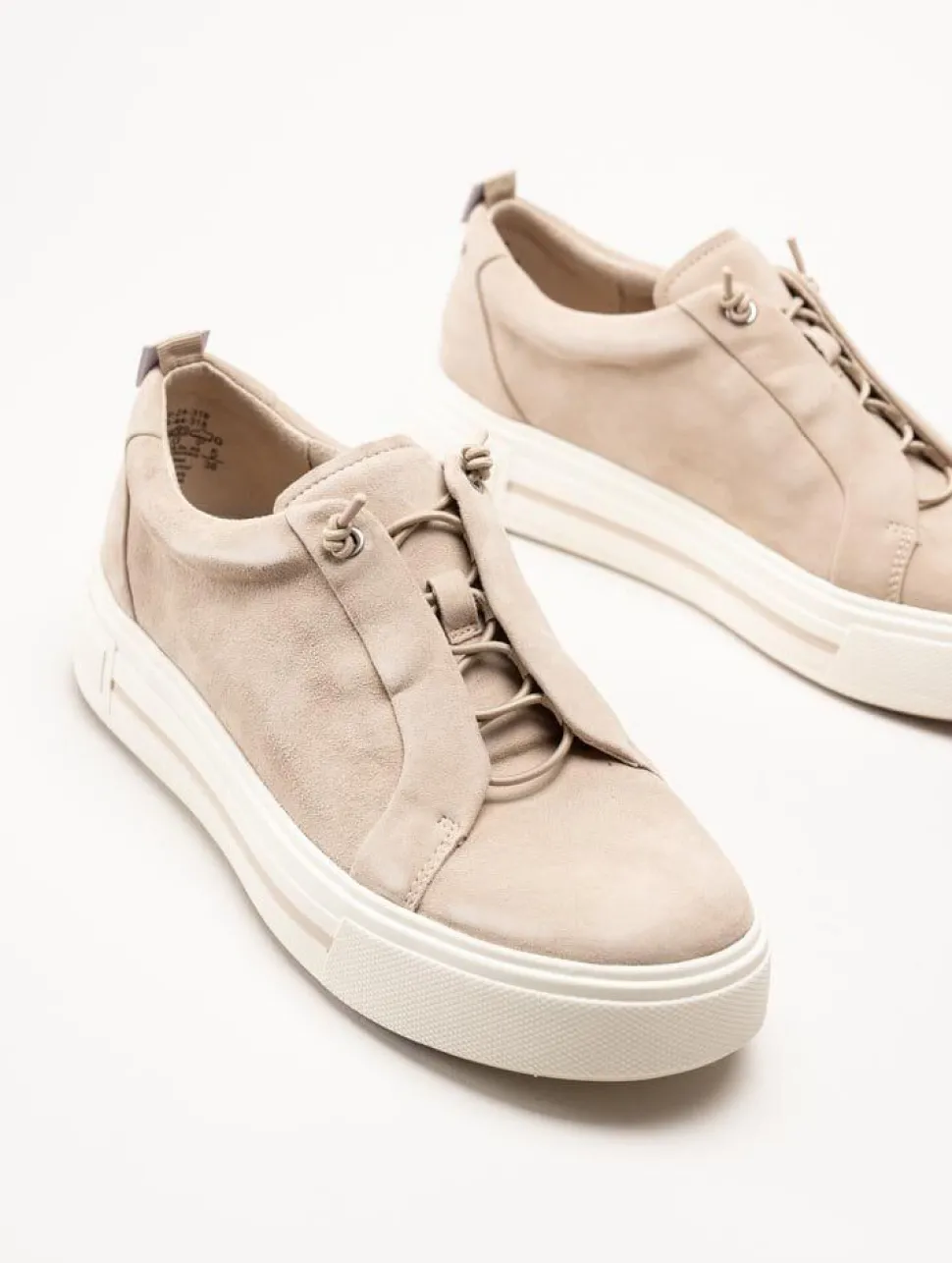 Caprice - Beige sneakers i mocka