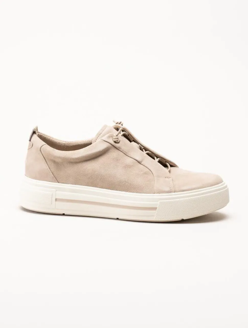 Caprice - Beige sneakers i mocka
