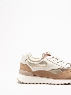 Caprice - Beige sneakers i skinn