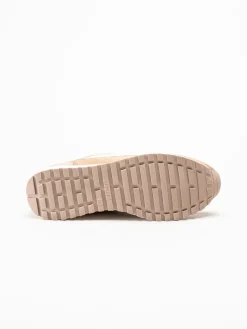 Caprice - Beige sneakers i skinn