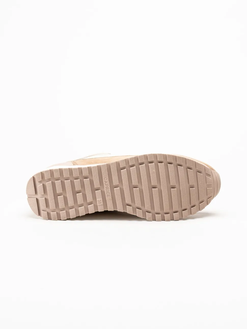 Caprice - Beige sneakers i skinn