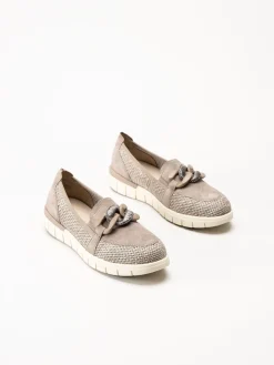 Caprice - Bruna pennyloafers i mocka