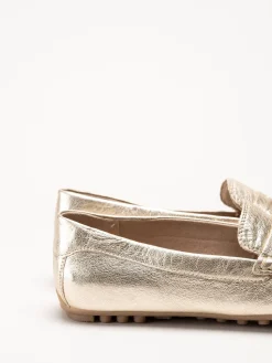 Caprice - Guldiga loafers i skinn